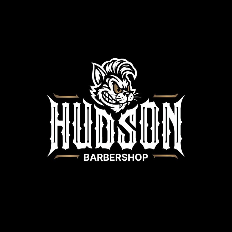 Логотип барбершопа Hudson